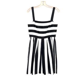 LOFT Black and White Striped Dress, women's size 4